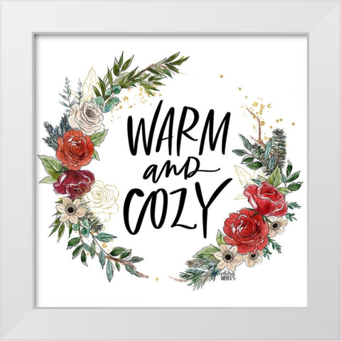 Warm Wreath White Modern Wood Framed Art Print by Wieners, Valerie
