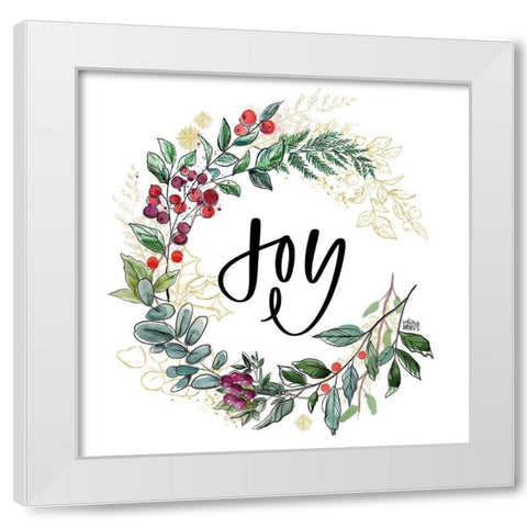 Joy Wreath White Modern Wood Framed Art Print by Wieners, Valerie