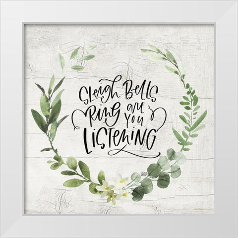 Sleigh Bells White Modern Wood Framed Art Print by Wieners, Valerie