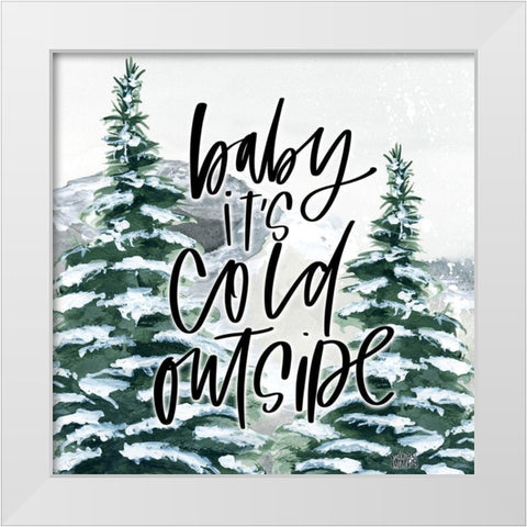 Baby Its Cold Outside White Modern Wood Framed Art Print by Wieners, Valerie