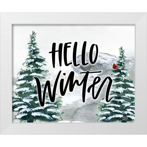 Hello Winter White Modern Wood Framed Art Print by Wieners, Valerie