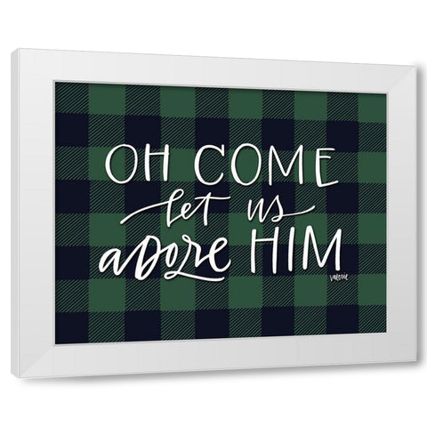 Oh Come Let Us White Modern Wood Framed Art Print by Wieners, Valerie