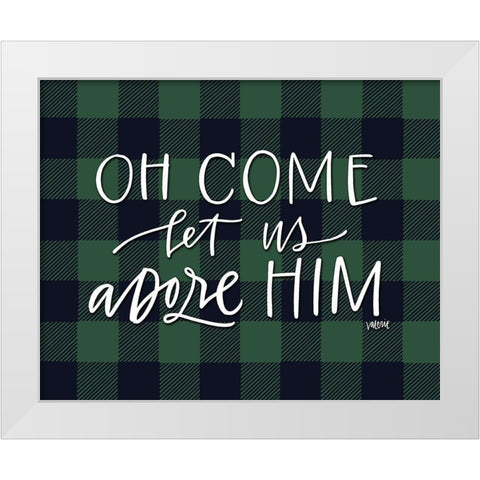 Oh Come Let Us White Modern Wood Framed Art Print by Wieners, Valerie