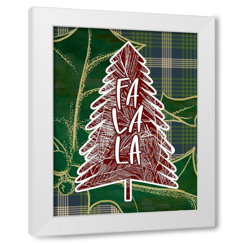 Tree Fa La La White Modern Wood Framed Art Print by Wieners, Valerie