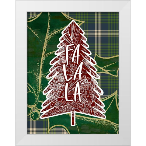 Tree Fa La La White Modern Wood Framed Art Print by Wieners, Valerie