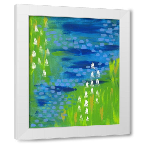 Green White Modern Wood Framed Art Print by Wieners, Valerie