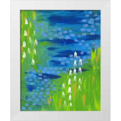 Green White Modern Wood Framed Art Print by Wieners, Valerie