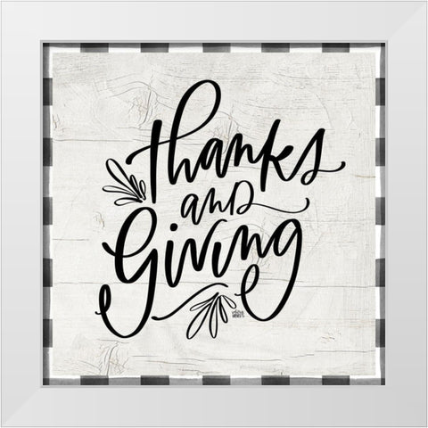 Thanks and Giving White Modern Wood Framed Art Print by Wieners, Valerie