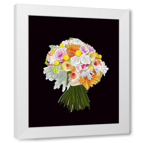 Bouquet White Modern Wood Framed Art Print by Wieners, Valerie