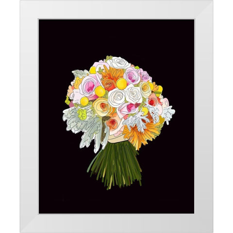 Bouquet White Modern Wood Framed Art Print by Wieners, Valerie