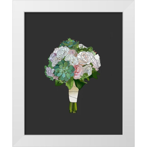 Succulent Bouquet White Modern Wood Framed Art Print by Wieners, Valerie