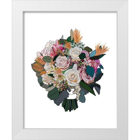 Bouquet on White White Modern Wood Framed Art Print by Wieners, Valerie