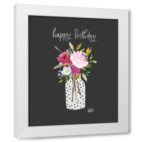 Happy Birthday White Modern Wood Framed Art Print by Wieners, Valerie