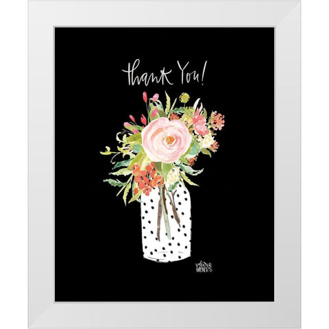 Thank You White Modern Wood Framed Art Print by Wieners, Valerie