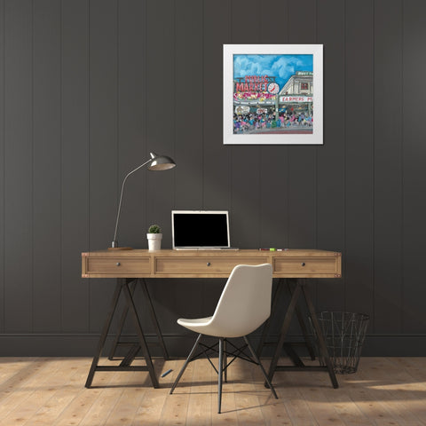 Seattle Market White Modern Wood Framed Art Print by Wieners, Valerie