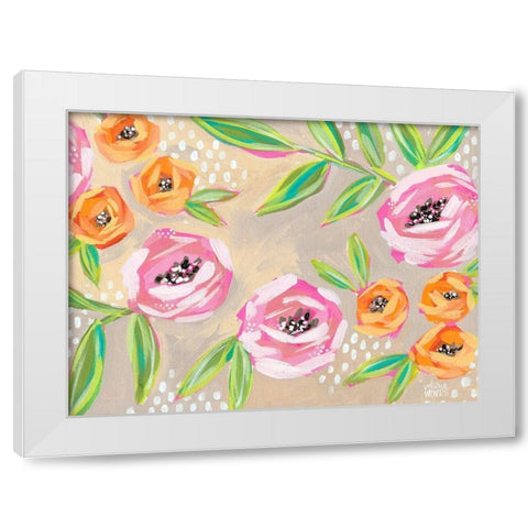 Cream Floral White Modern Wood Framed Art Print by Wieners, Valerie