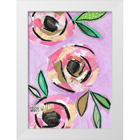 Floral Collage II White Modern Wood Framed Art Print by Wieners, Valerie