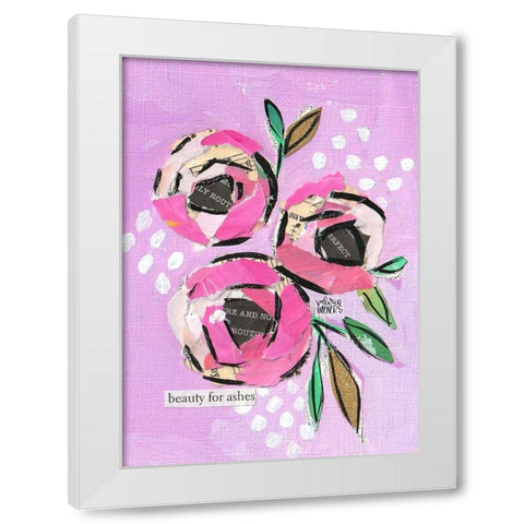 Floral Collage III White Modern Wood Framed Art Print by Wieners, Valerie