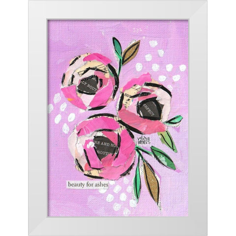 Floral Collage III White Modern Wood Framed Art Print by Wieners, Valerie