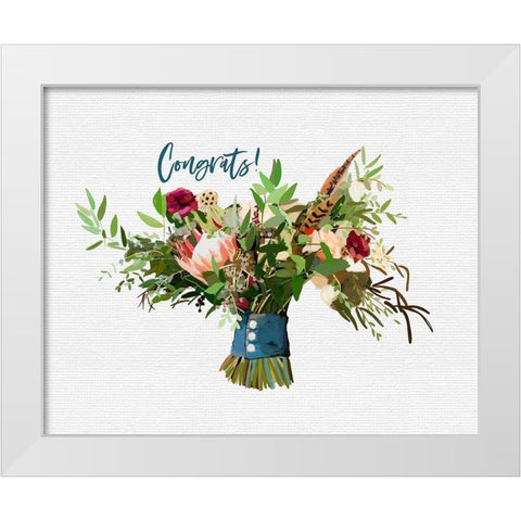 Congrats   White Modern Wood Framed Art Print by Wieners, Valerie