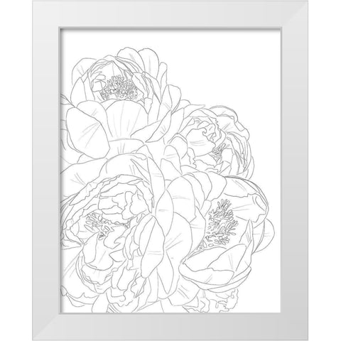 Flower Outline White Modern Wood Framed Art Print by Wieners, Valerie