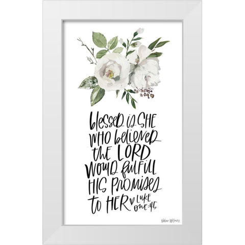 Blessed White Modern Wood Framed Art Print by Wieners, Valerie