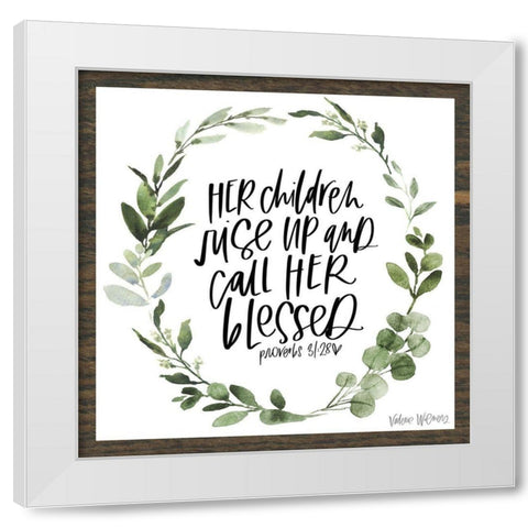 Her Children II White Modern Wood Framed Art Print by Wieners, Valerie