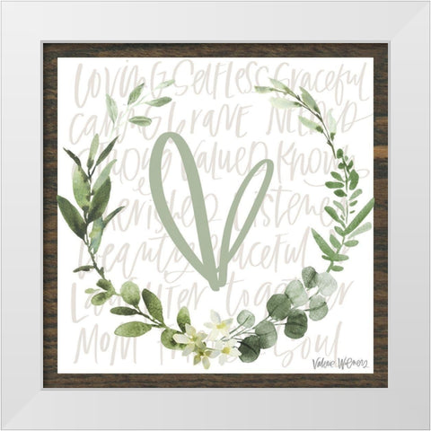 Heart White Modern Wood Framed Art Print by Wieners, Valerie