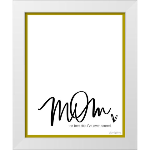 Mom Gold White Modern Wood Framed Art Print by Wieners, Valerie