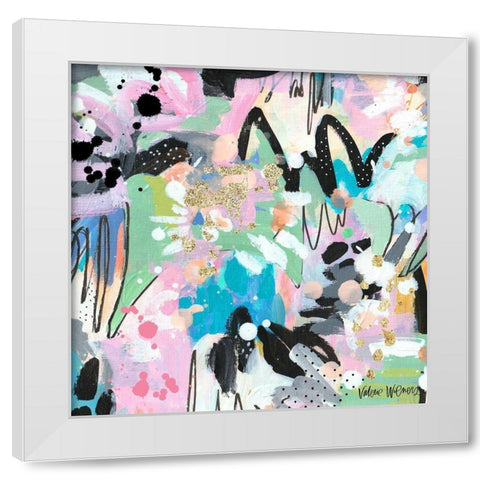 Abstract Polka Dot White Modern Wood Framed Art Print by Wieners, Valerie