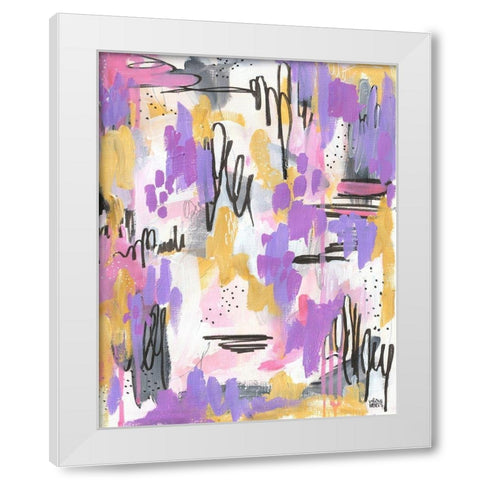 Purple Abstract White Modern Wood Framed Art Print by Wieners, Valerie
