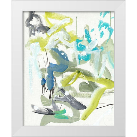 Green Blue White Modern Wood Framed Art Print by Wieners, Valerie
