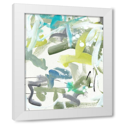 Green Blue II White Modern Wood Framed Art Print by Wieners, Valerie