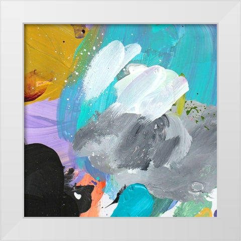 Blue Palette White Modern Wood Framed Art Print by Wieners, Valerie