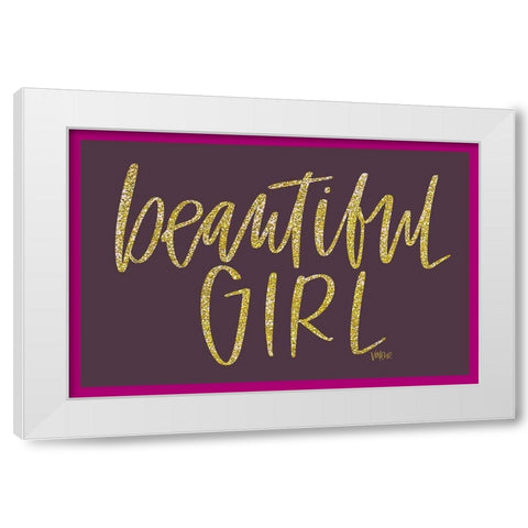 Beautiful Girl White Modern Wood Framed Art Print by Wieners, Valerie