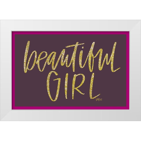 Beautiful Girl White Modern Wood Framed Art Print by Wieners, Valerie