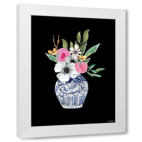 Blue Vase III White Modern Wood Framed Art Print by Wieners, Valerie