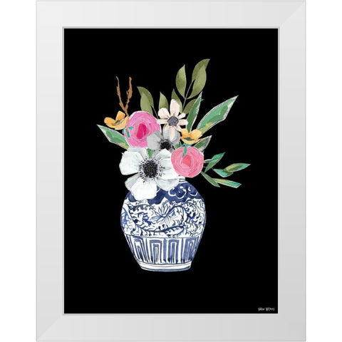 Blue Vase III White Modern Wood Framed Art Print by Wieners, Valerie
