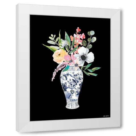 Blue Vase IV White Modern Wood Framed Art Print by Wieners, Valerie
