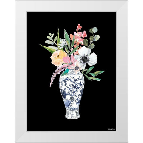 Blue Vase IV White Modern Wood Framed Art Print by Wieners, Valerie