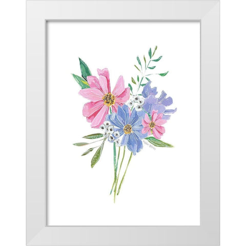 Pastel Floral White Modern Wood Framed Art Print by Wieners, Valerie