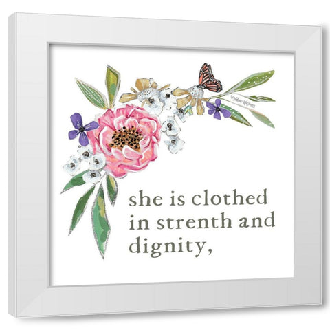 She is Clothed White Modern Wood Framed Art Print by Wieners, Valerie
