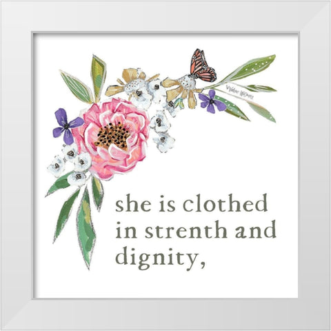 She is Clothed White Modern Wood Framed Art Print by Wieners, Valerie