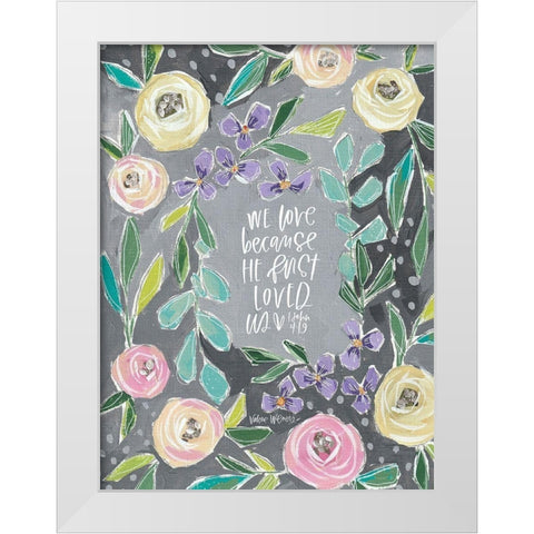 We Love White Modern Wood Framed Art Print by Wieners, Valerie