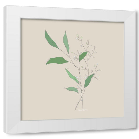 Wispy Leaf White Modern Wood Framed Art Print by Wieners, Valerie