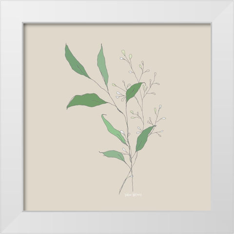 Wispy Leaf White Modern Wood Framed Art Print by Wieners, Valerie