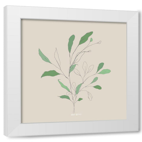 Wispy Leaf II White Modern Wood Framed Art Print by Wieners, Valerie