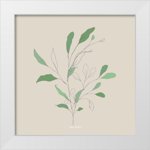 Wispy Leaf II White Modern Wood Framed Art Print by Wieners, Valerie