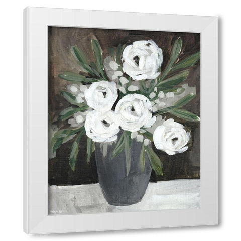 Floral Brown White Modern Wood Framed Art Print by Wieners, Valerie