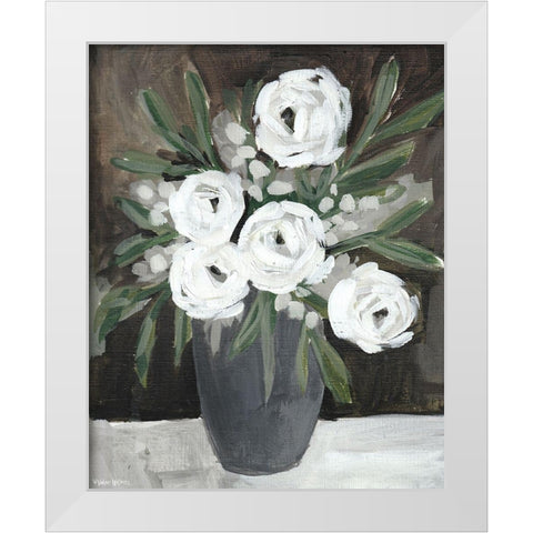 Floral Brown White Modern Wood Framed Art Print by Wieners, Valerie